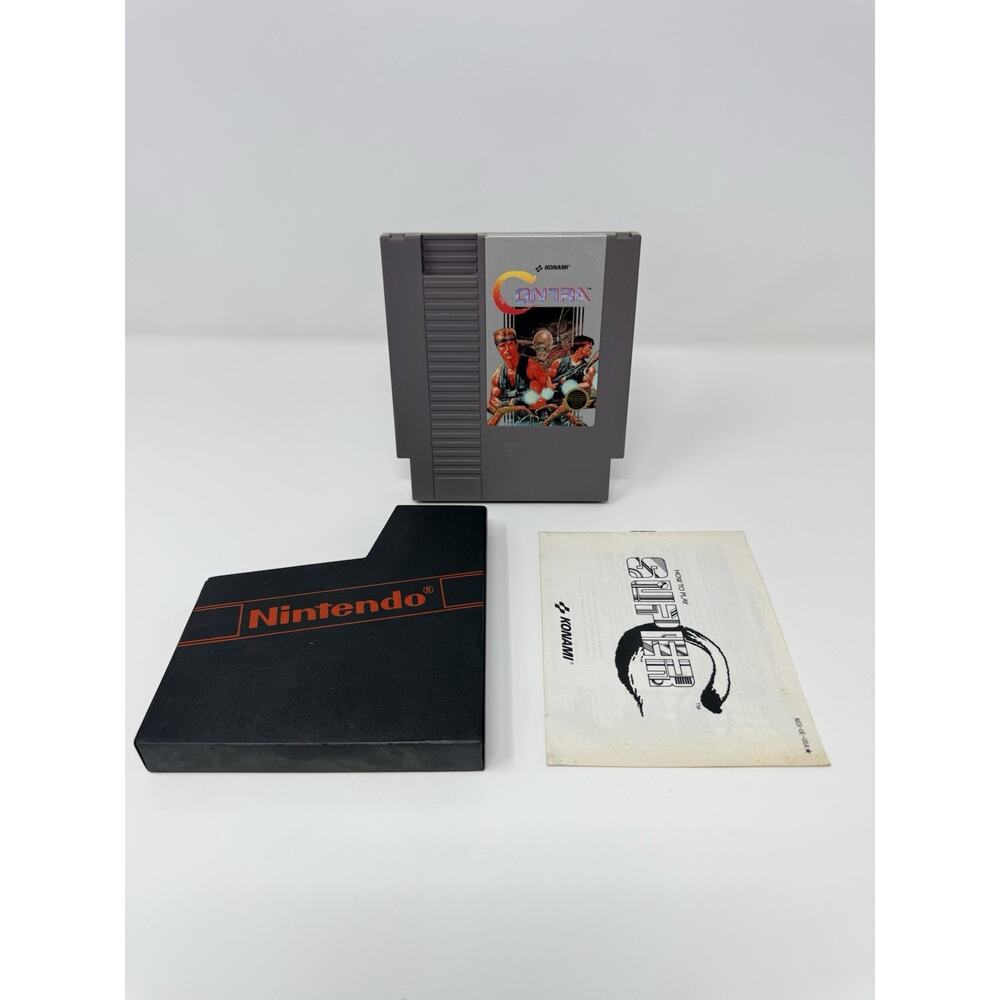 Contra Nintendo NES Cartridge With Manual Tested Authentic